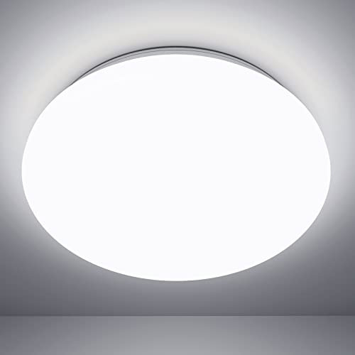 Lepro Deckenlampe 22W, LED Deckenleuchte Bad 1500LM Ø30cm 5000K für Badezimmer Flur Küche Wohnzimmer Schlafzimmer Balkon Licht, Kaltweiß Badezimmerlampe, LED Panel Flach, Rund Lampe, IP20 Badlampe