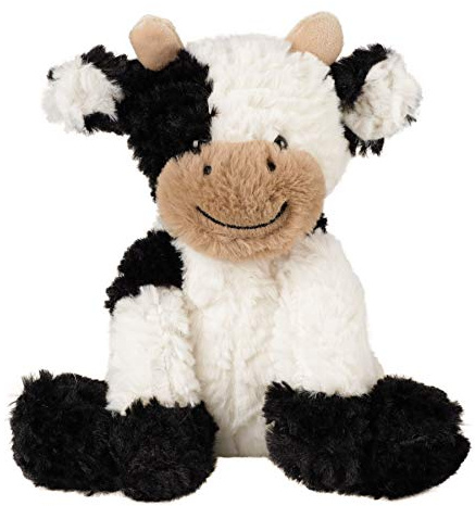 Hopearl Adorable Plush Cow Toy Floppy Dairy Cattle Soft Stuffed Animal Cute Birthday Gifts for Boys Girls Kids Toddlers, 9''