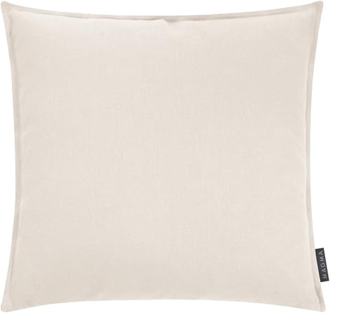 MAGMA Lion Kissenhülle aus 100% Leinen, 50x50cm, mit Stehsaum, Öko-Tex Siegel, waschbar bis 30°C, 1 Stück, Natur