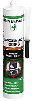 Hochtemperatur-Dichtstoff 1200°C Den Braven, Dichtungsset für Öfen, Grill und Kamine Fire Sealant, Kartusche 300 ml, schwarz