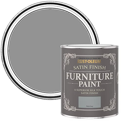 Rust-Oleum Grey Furniture Paint in Satin Finish - Pitch Grey 750ml