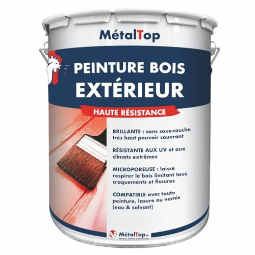 Metaltop - Peinture Bois Exterieur - Bleu clair - RAL 5012 - Pot 1 L