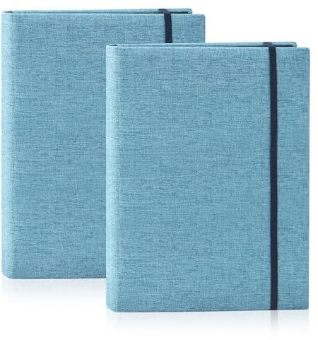 2 Pack Mini 6x4 Photo Albums Slip In Hold 200 Photos 4x6 Inch / 10x15cm, Small Flip Photo Album Little Portable Memory Book with Linen Cover for Baby Wedding Holiday Family Birthday Travel (Blue)