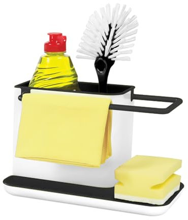 COACOM 1 contenitore per utensili da cucina, organizer per lavelli da cucina, porta spugna da cucina, scaffale per la pulizia e scarico, accessorio da cucina rimovibile