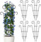 Thealyn Confezione da 4 graticci per piante da interno da 81,3 cm, per piante in vaso, rampicanti, da giardino, in metallo, per esterni, piante d'appartamento, fiori edera, forma ondulata, nero