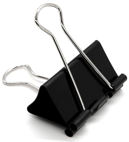 Bulldog Clips 60MM Extra Large 6PCS Paper Clips Heavy Duty Binder Giant xl Clip 2.4inch (Black)