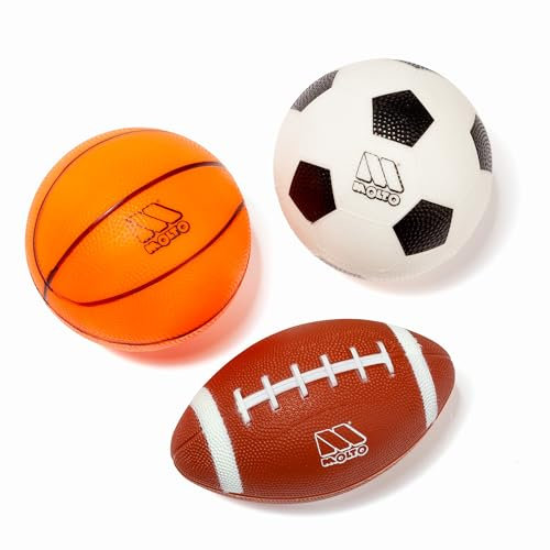MOLTO | Set de Pelotas de Deporte Moltó | Conjunto de 3 Piezas para Niños | Juguetes de Fútbol, Baloncesto y Rugby | Desarrollo de Habilidades Deportivas