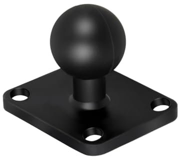 Soporte de Cabeza Esférica de 1 Pulgada, RAM Adaptador de Montaje de Bola, Base de Montaje de Bolas con 4 Orificios de Montaje, Soporte de GPS con Conector de Cabeza Esférica para Bicicleta/Moto