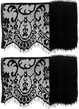 2 Piezas De Tela De Encaje Negro, Tela Decorativa Para Ropa, Materiales De Coser De Bricolaje, Tela De Encaje Elee