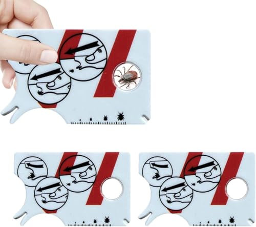 3 Stück Zeckenkarte Mit Lupe, Zeckenkarte Für Menschen, Kompakt Und Tragbar, Einfach Zu Handhaben, Für Schnellen Und Sicheren Entfernung Von Zecken Bei Mensch Und Haustier