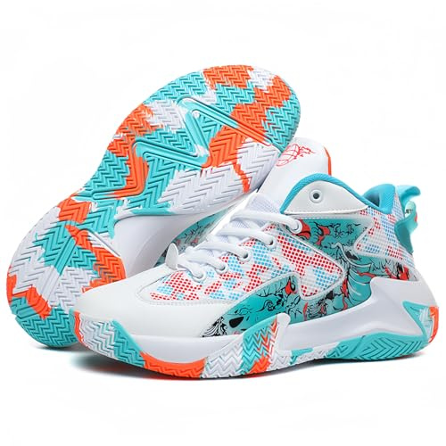 Bolognifi Zapatillas de Baloncesto for Hombre, Antideslizantes, for Deportes al Aire Libre, Zapatillas de Entrenamiento for Correr Regalos(Green,42 EU)