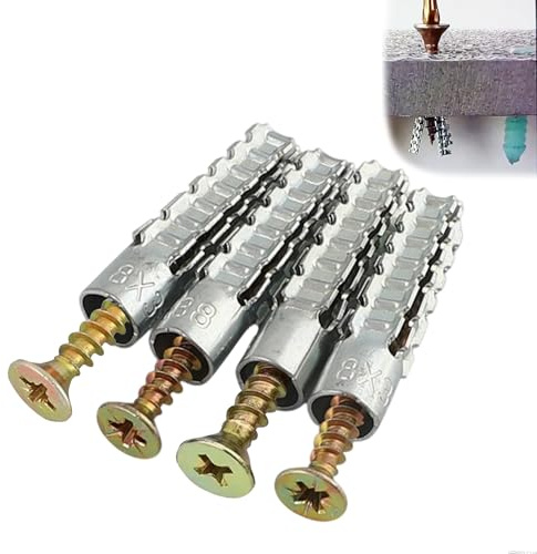 YZTONGPAO 60 Pack Hollow Wall Anchor with Screws,Loose Hinge Hole Repair Kit for Concrete Wall, Metal Expansion Bolt for Drywall (5/16 inch)