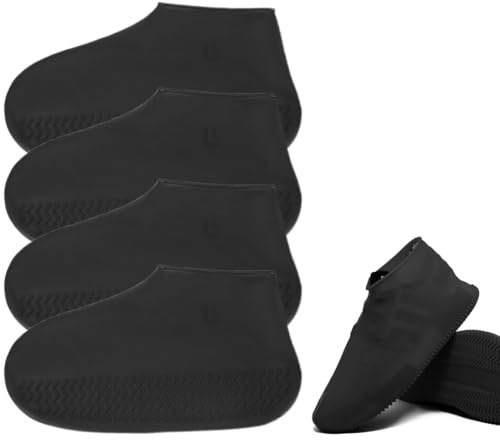 DOKRIN Copriscarpe,2 paia di copriscarpe antipioggia in silicone impermeabili, copriscarpe riutilizzabili e lavabili, adatti per scarpe di taglia 38-46