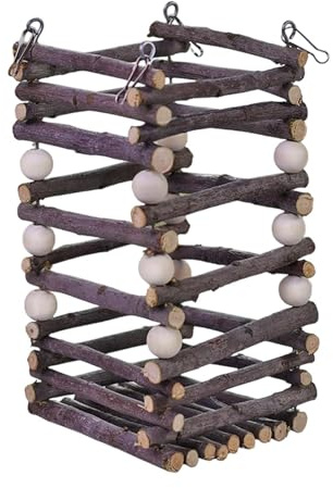 Générique -Heu-Futterstation Aus Naturholz - Interaktive Futterausgabe Für Kaninchen, Meerschweinchen och chinchillas | Heuraufe Zur Käfig-Bereicherung, Fördert Spiel & Träning, 10 x 10 x 19,5 cm