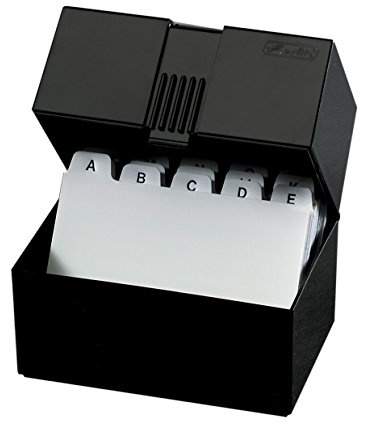 Herlitz Karteikasten / Lernbox / DIN A7 / 100 Karteikarten + Register / schwarz