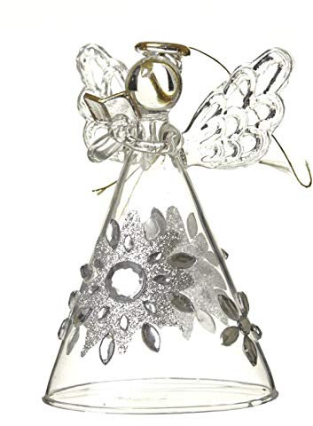 Heaven Sends Glass Christmas Angel With Flower Skirt (8cm)