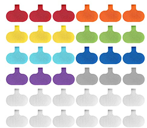 Kabeletiketten von Wrap-It Storage - Normale Größe Mehrfarbig 36er-Pack - beschreibbare Kabeletiketten, Drahtetiketten, Kabeletiketten und Drahtetiketten für Kabelmanagement