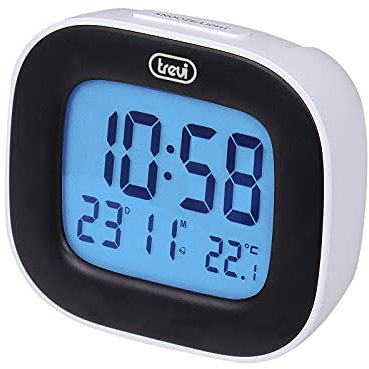 Trevi SLD 3875 - Reloj Digital con Pantalla LCD, Despertador, termómetro, Calendario y función Snooze, Color Blanco