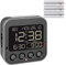 TFA Dostmann 60.2552.01 Bingo 2.0 digitaler Funk-Wecker mit Temperaturanzeige und Negativ-Display (schwarz mit Batterien)