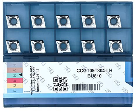 Inserti CCGT09T304 CCGT32,51 in Carburo di Tungsteno Per Tornitura Alluminio e Metalli Non Ferrosi,10 Pezzi