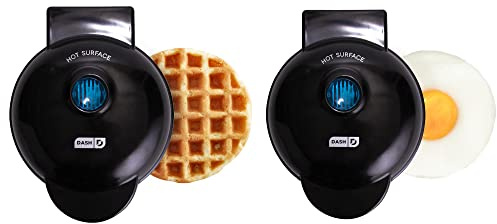 Dash Mini Maker Set - Customized Treat Maker - Supports Multi-Function Cooking - Easy Cleanup and User-Friendly Design - Black - Waffle & Griddle Irons