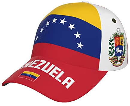 DABOYOZHZH Gorra de béisbol con la Bandera de Venezuela y Venezuela con impresión Completa 3D para Adultos, Unisex, Ajustable, Gorra patriótica de fútbol, Bandera, 7-7 1/4