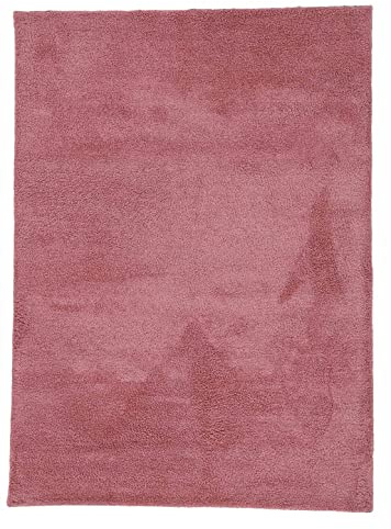 carpetfine Hochflorteppich Silky Rosa Flauschig weicher Langflor Shaggy Teppich 140x200 cm für Wohnzimmer, Schlafzimmer & Kinderzimmer