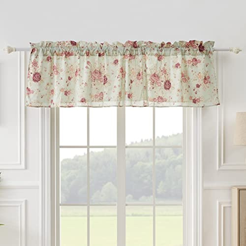 Greenland Home Antique Rose - Mantovana per finestra extra larga, 100% cotone, 48 x 213 cm, colore: blu