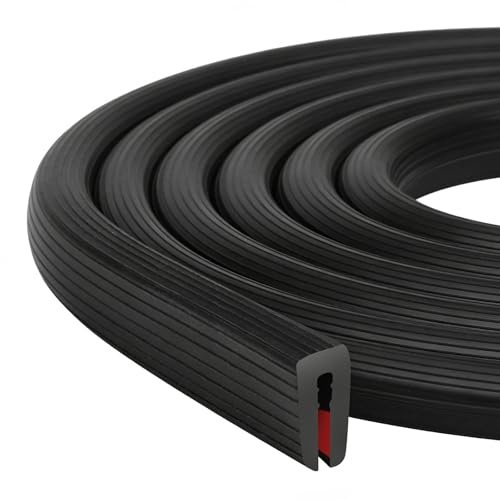 Profilé de Protection des Bords, 6mmx3m, en Forme de U, en Caoutchouc, avec Colle, Excellente Bande de Protection des Bords en EPDM pour Portes de Voiture, Portes, Fenêtres, Plaques Métalliques