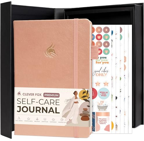 Clever Fox självvårdande journal premium – daglig tacksamhet och psykisk hälsa anteckningsbok för kvinnor – reflektion och personlig utvecklingsdagbok (roséguld)