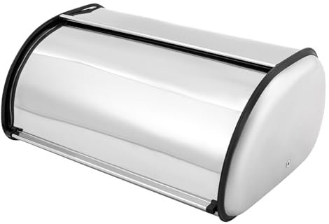 Qussse Edelstahl Brotkasten, Brotkasten besteht aus poliertem Edelstahl für Hotels Pensionen Speisesäle Wohnungen Küchen und Bäckereien, Silber