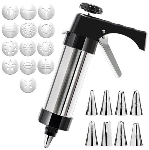 ZGXNYI Seringue à Garnir en Acier Inoxydable Stainless Steel Cake Cream Decorating Sets Cookie Making Machine Nozzles Mold Pastry Syringe Extruder Kitchen Baking Tools Seringue à GâTeau