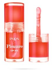 Pupa Gloss Pleasure Lip Oil, elixir de labios, acabado brillante con efecto 3D extra cuidado, disponible en 4 variantes de color y tratamiento (003 Yummy Strawberry, aroma a fresa)