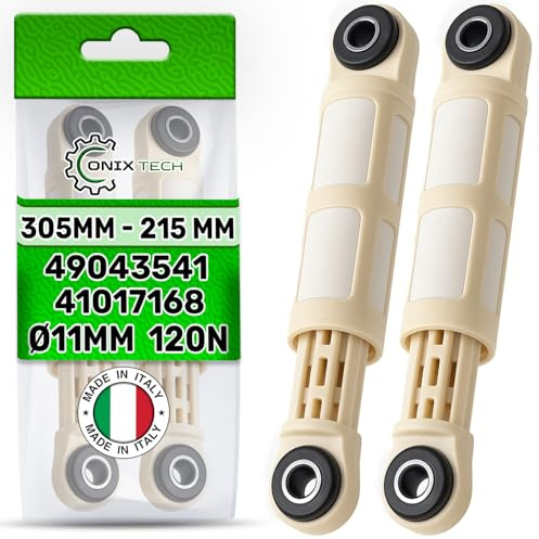 2 Piezas Amortiguadores Lavadora 120N Ø11 mm 185/265 mm con Código Original 41017168 41017170 para Candy para Haier para Hoover - Garantía de 5 Años - MADE IN ITALY - ONIX TECH