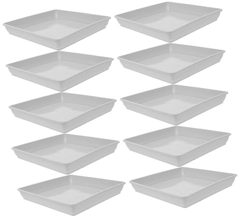 HEMOTON Lot de 10 Soucoupes en Plastique pour Jardinière D'Intérieur Support De Pot De Fleurs en Plastique Plateau D'Égouttage Carré Soucoupe pour Plantes D'Extérieur Bac