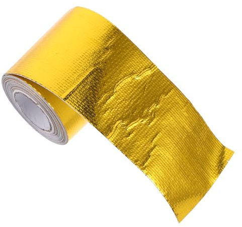TOGEVAL Ruban Adhésif Thermorésistant Fibre Aluminium avec Serre-câbles Inox Protection Thermique Haute Température pour Échappement Voiture Isolation