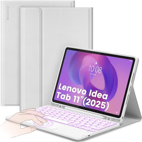 CACOE Cover con Tastiera per Lenovo Idea Tab 11 2025 con Touchpad,Grigioero