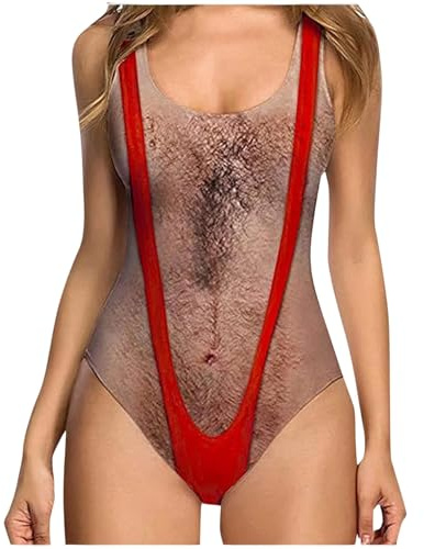 Bañador Mujer Una Pieza Reductor Bañadores Natacion Talla Grande Gracioso Traje de Baño Piscina Ropa de Baño Deportivo Monokini Playa Vacaciones Verano Swimsuit (L, Rojo)