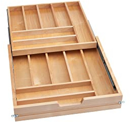 REV-A-SHELF Wood Base Cabinet Two-Tier Replacement Drawer System w/Soft-Close