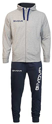 GIVOVA TUTA KING COTONE TERRY (POKER) GRIGIO/BLU Tg. XS