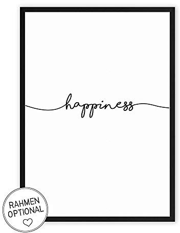 Wunderpixel® Kunstdruck happiness - auf wunderbarem Hahnemühle Papier DIN A4 - ohne Rahmen- schwarz-weißer FineArt-Print Poster zur Wand-Dekoration im Büro Wohnung
