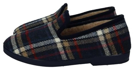 MADE IN SPAIN 163 Chinelas Cuadros Hombre Zapatillas CASA Azul 36