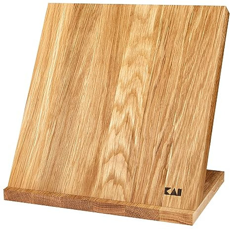 KAI blocco portacoltelli magnetico da appoggio in rovere - Legno premium - Spazio per 4 coltelli - Dimensioni 26 x 17 x 25,3 cm - Supporto magnetico per coltelli