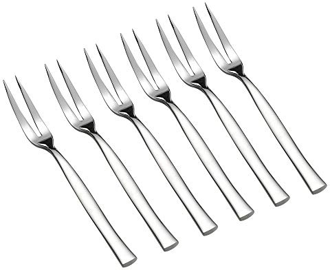 Idotry 8-Piece Stainless Steel 2-Prong Appetizer Forks, Small Forks, Fruit Fork