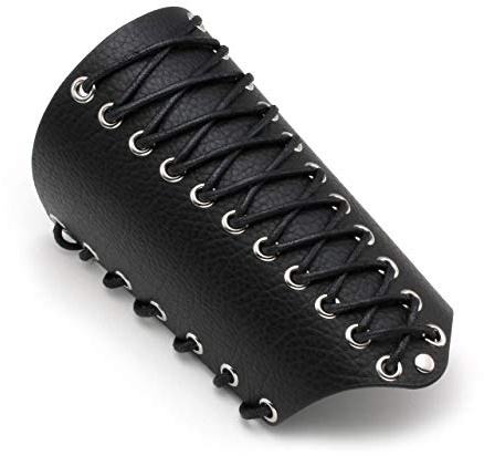 Manfnee Nero Polsino di Pelle PU Medievale Punk Goth Rock Fascia da braccio Uomo Donna Regolabile