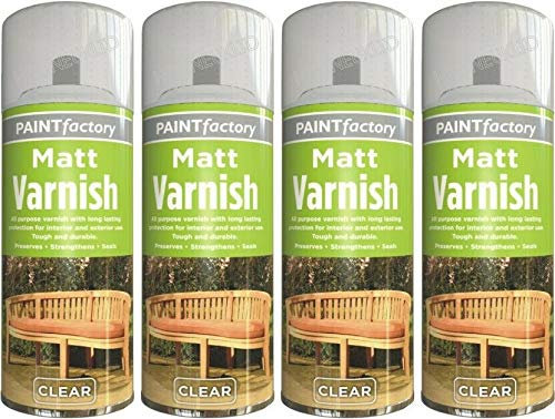 Clear Matt Varnish Spray Wood Varnish Can 250ml Pack of 4