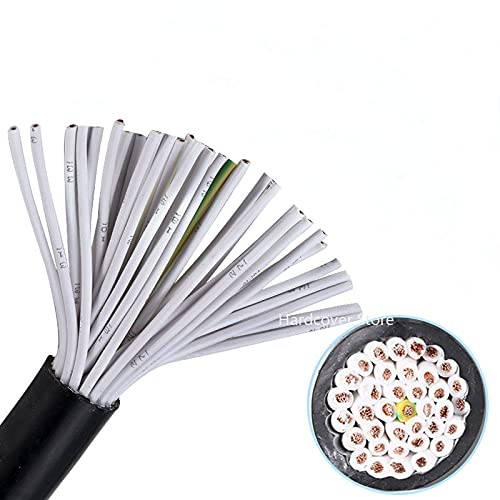 Davitu Wires & Cables - 5 Metres RVV Copper Electrical Wire Multi-core Control Cable 14 Core 16 Core 20 Core 24 Core 30 Core 0.5/0.75/1mm Signal Wire - (Color: 14 Core, Specification: 0.75mm)