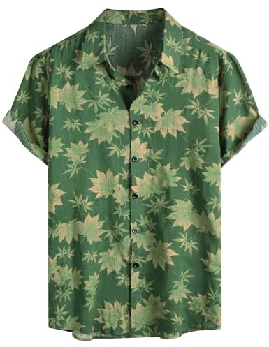 Voqeen Funky Camicia Uomo Hawaiana Estiva Manica Corta Aloha Camicie da Spiaggia Stampa Casual Beach Shirt Hawaiian Camicia