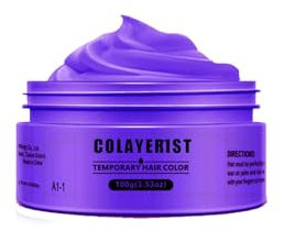 COLAYERIST Violet Cire Colorante Cheveux Hommes et Femmes, Gel Spray Colorant Cheveux Non Permanent pour Enfants, Maquillage de Coloration Temporaire Cheveux Fêtes ou Cosplay