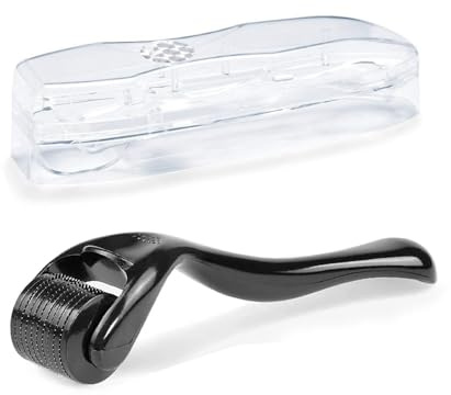 Zemolo Derma Roller 1,5mm pour Cheveux Barbe VisageRouleau Micro-aiguilles Noir